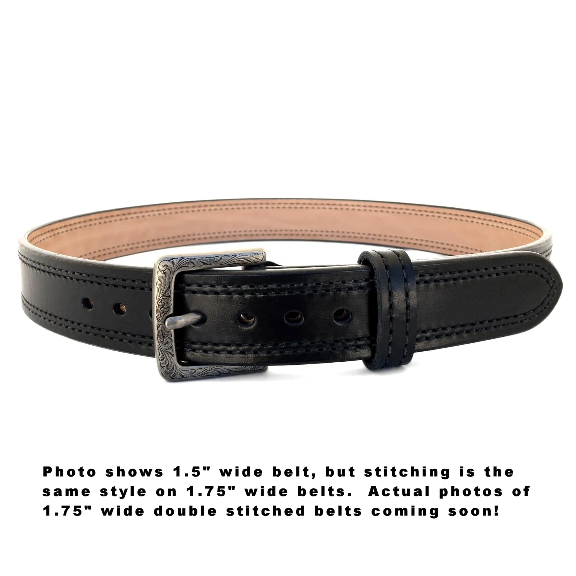 1.75" Wide DOUBLE STITCHED Dual-Layer Bullhide Gun Belt