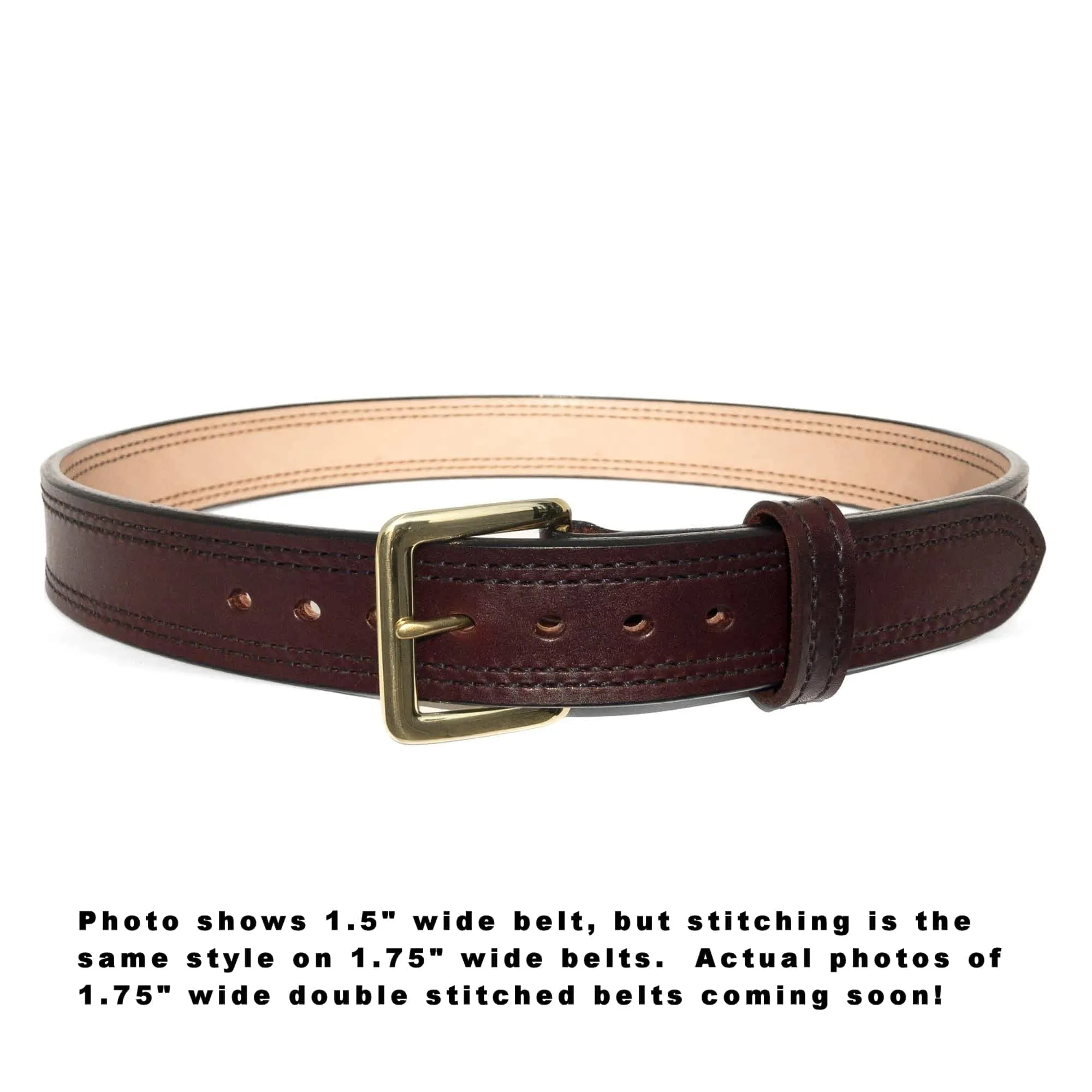 1.75" Wide DOUBLE STITCHED Dual-Layer Bullhide Gun Belt