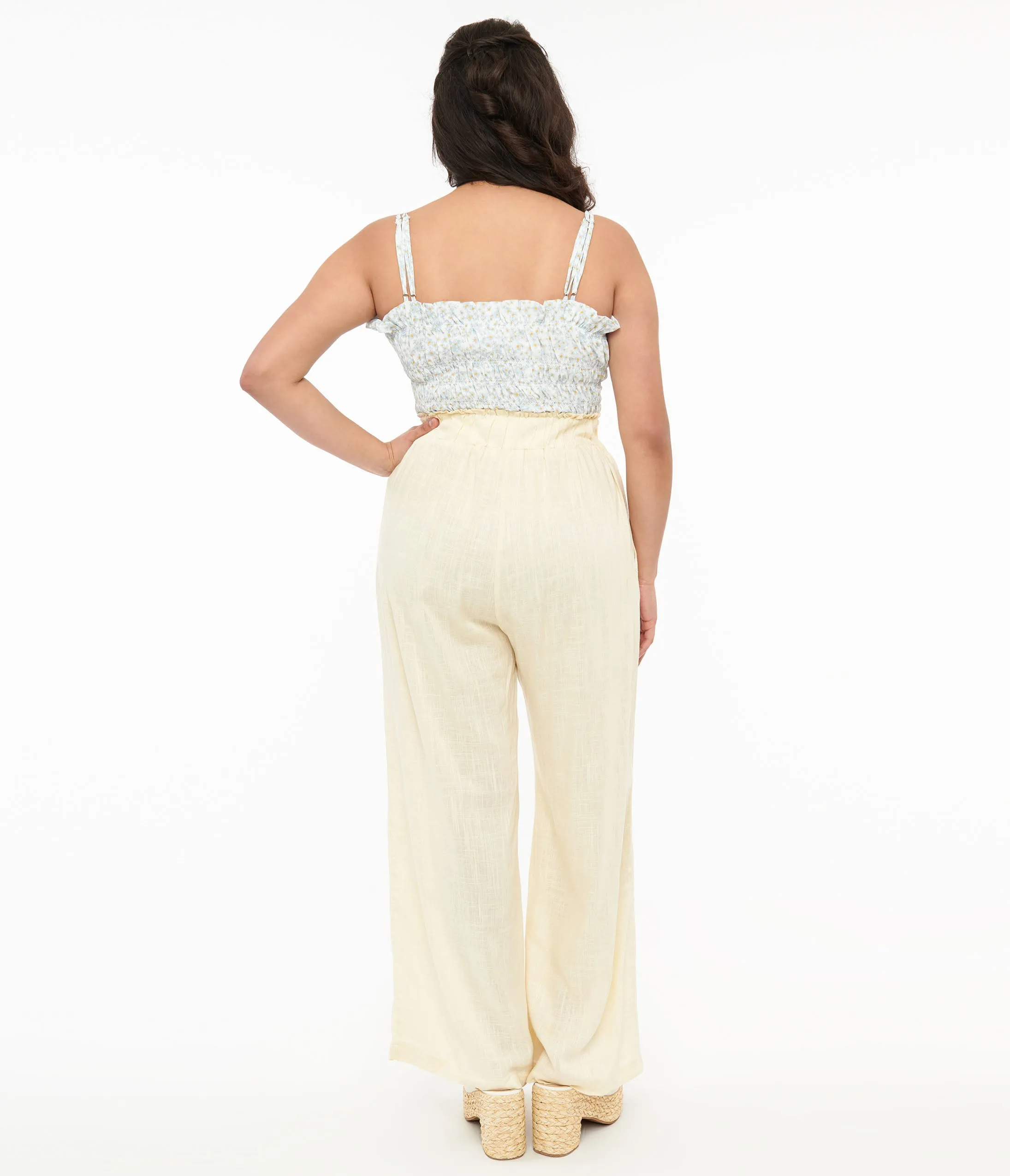 1970s Ivory Wide Leg Pants