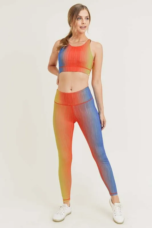 Active Ombre Color Print Workout Leggings