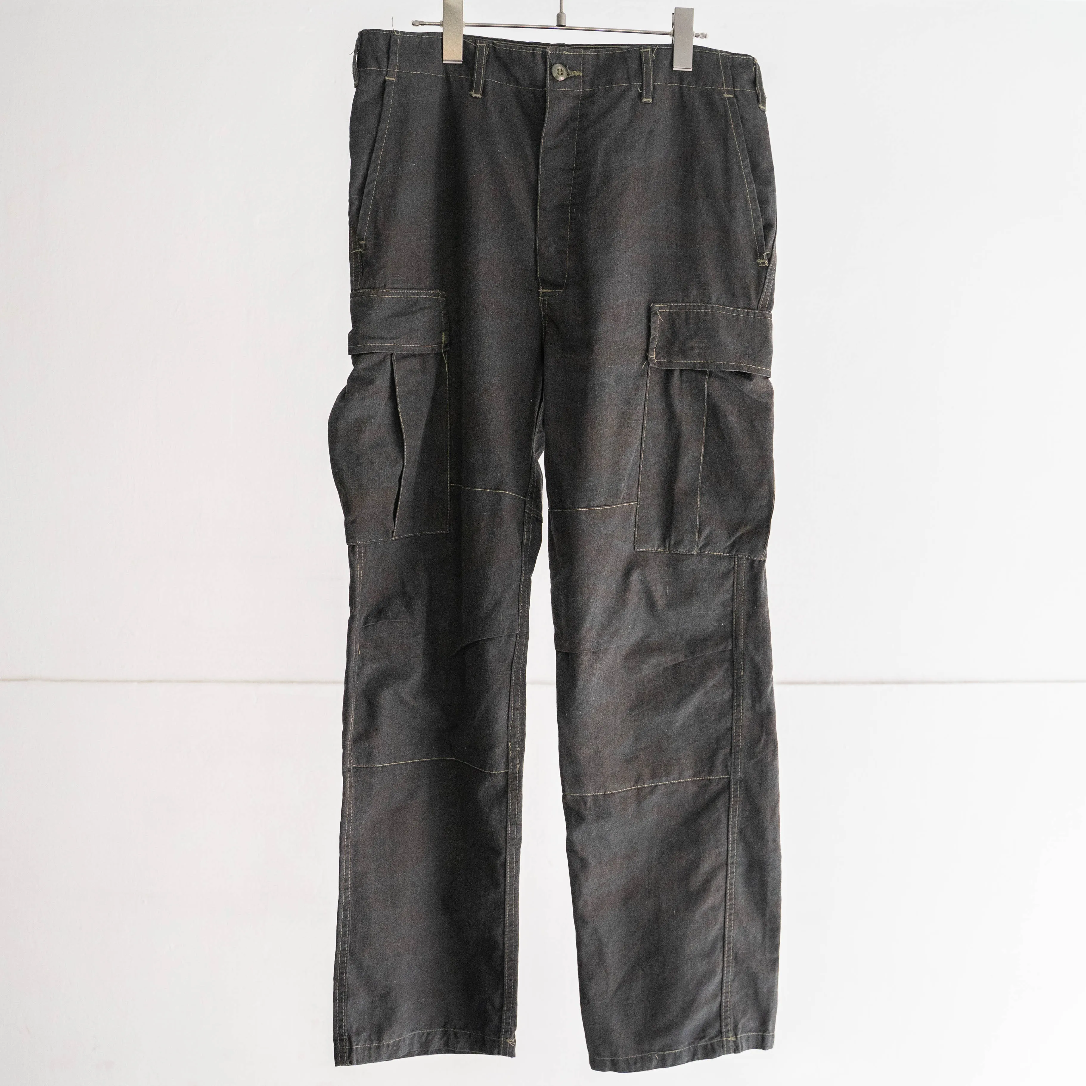 around 1990s Greece military lizard camo pants -black dyed-