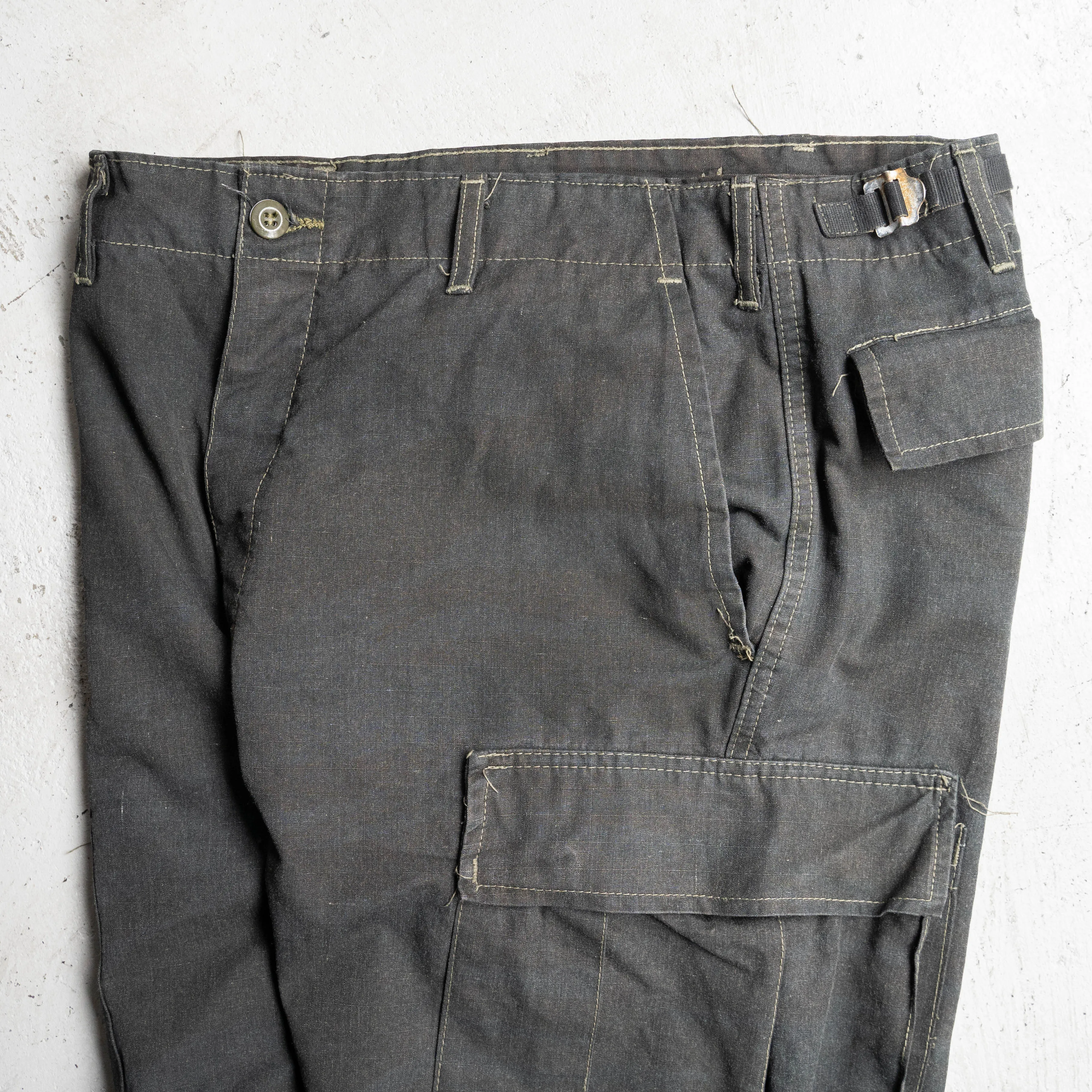 around 1990s Greece military lizard camo pants -black dyed-