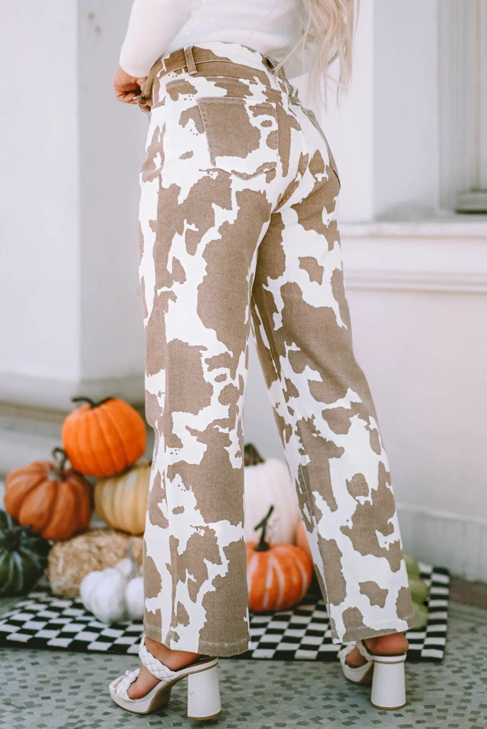 Autumn Cow Print Pants