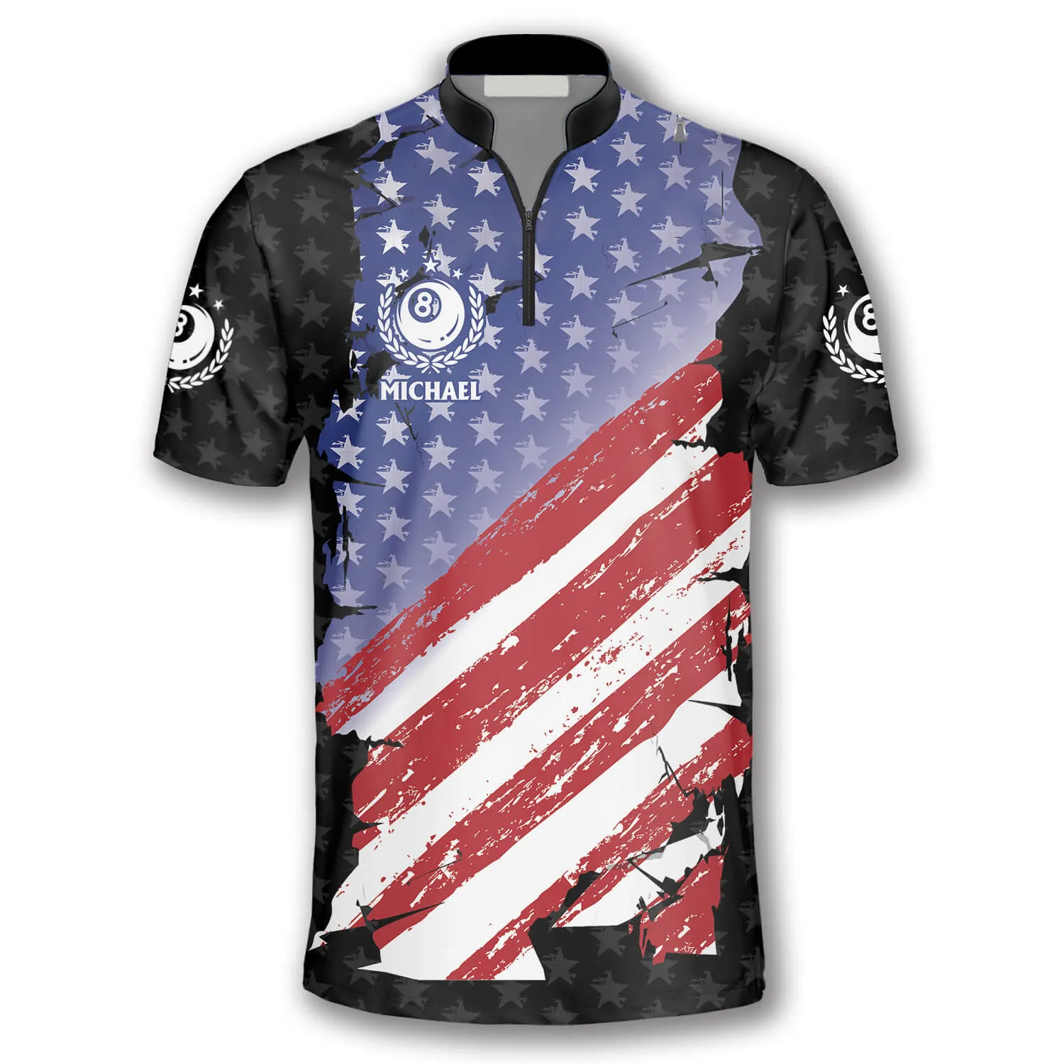 Ball 8 Eagle USA Flag Custom Billiard Jerseys for Men, Billiard 3D shirt for men, Gift For Billiard Players