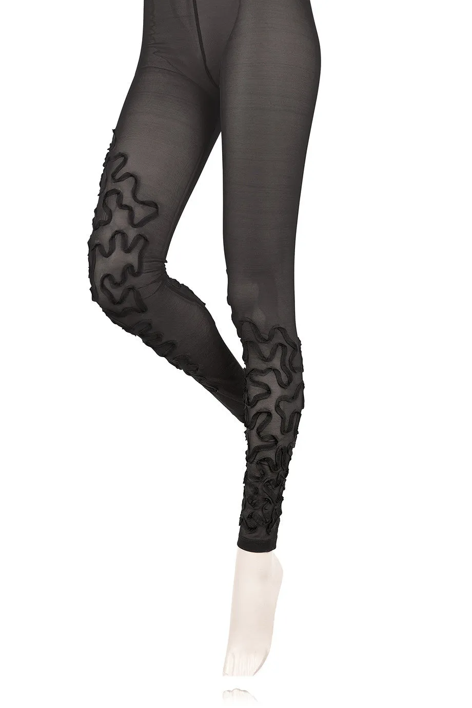 BEBAROQUE NETTLE Black Tulle Leggings