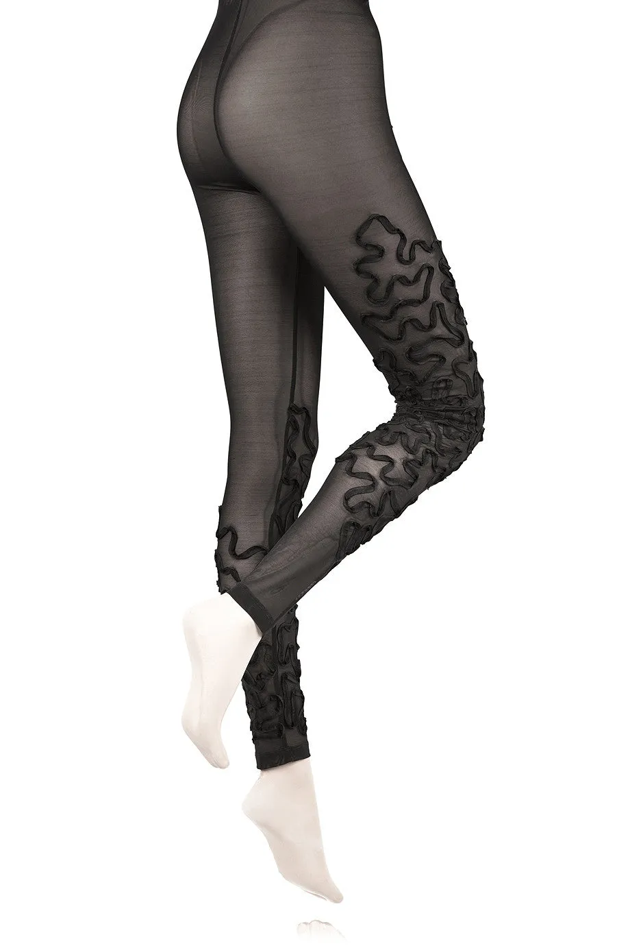 BEBAROQUE NETTLE Black Tulle Leggings