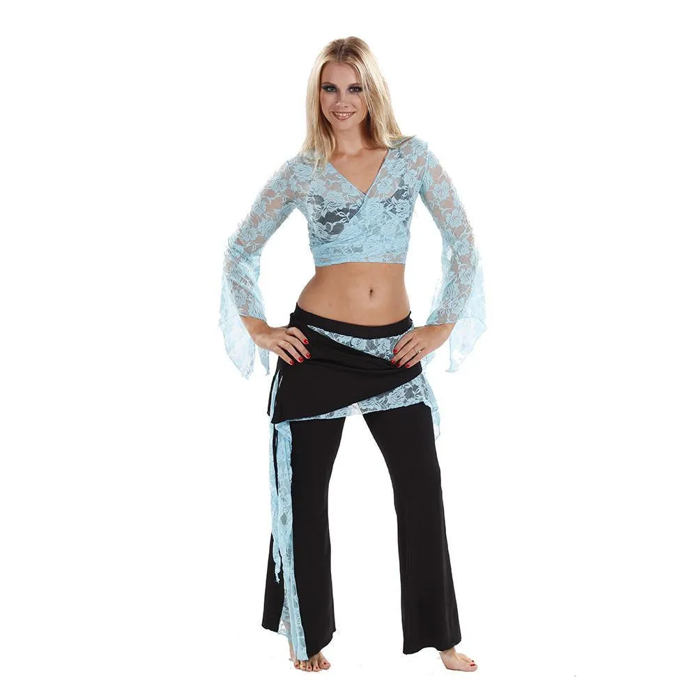 Belly Dance Lace Top & Lycra Pants Costume Set | LOVE IT LACED