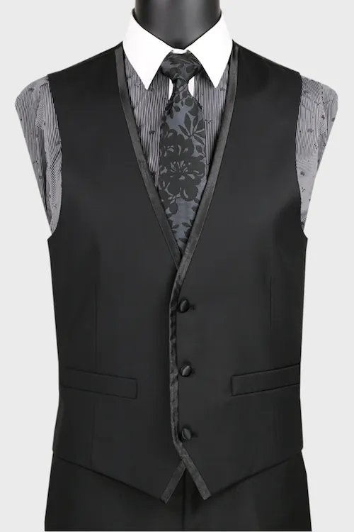 Black 3 Piece Notch Lapel Tuxedo