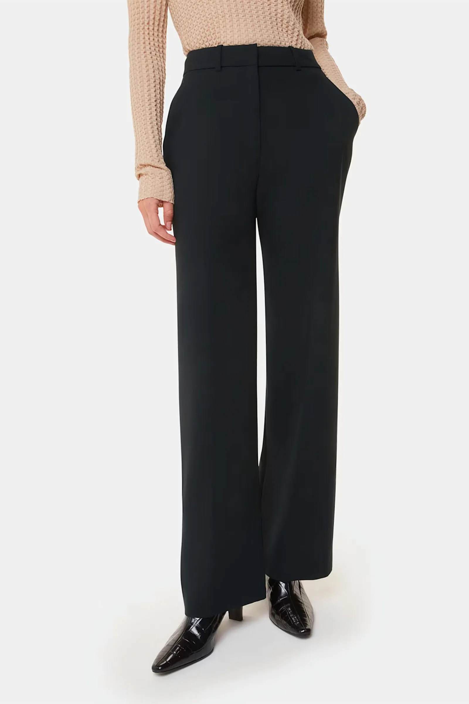 Black Amelie Wool Blend Trouser