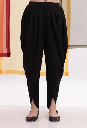 Black Cotton Dhoti Pants