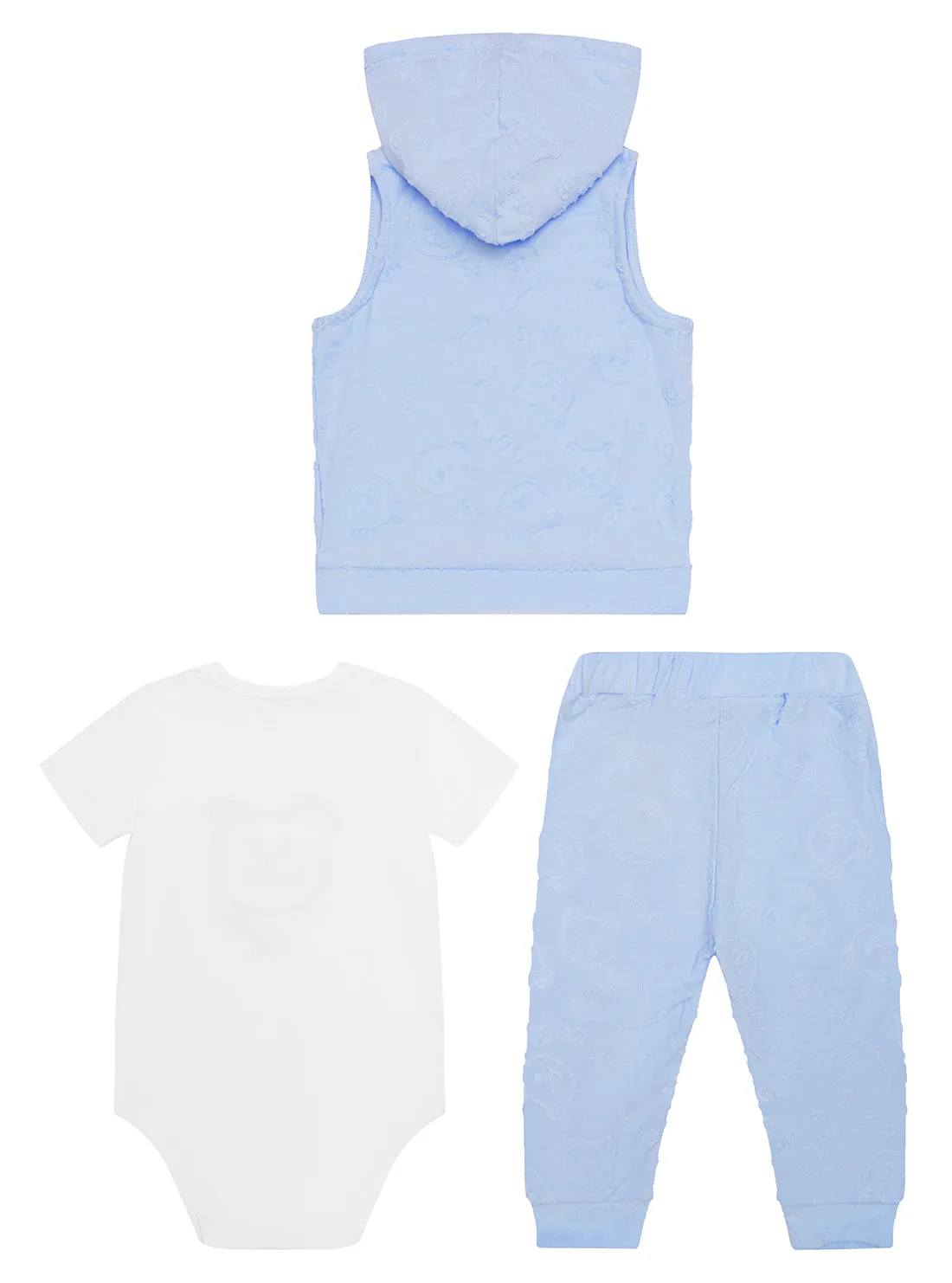 Blue Vest and Pants 3 Piece Set