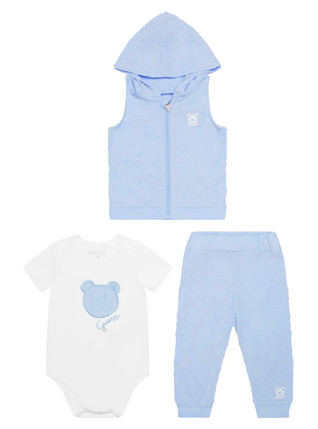 Blue Vest and Pants 3 Piece Set