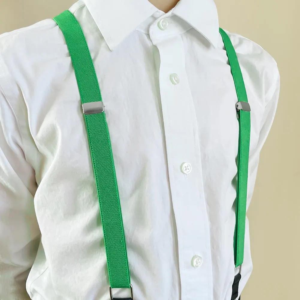 Boys' Emerald Green Skinny Suspenders