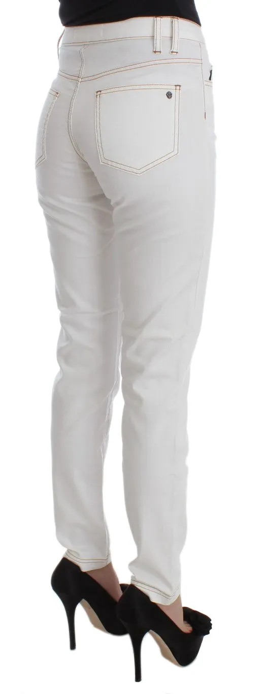 Cavalli Chic White Slim Fit Denim