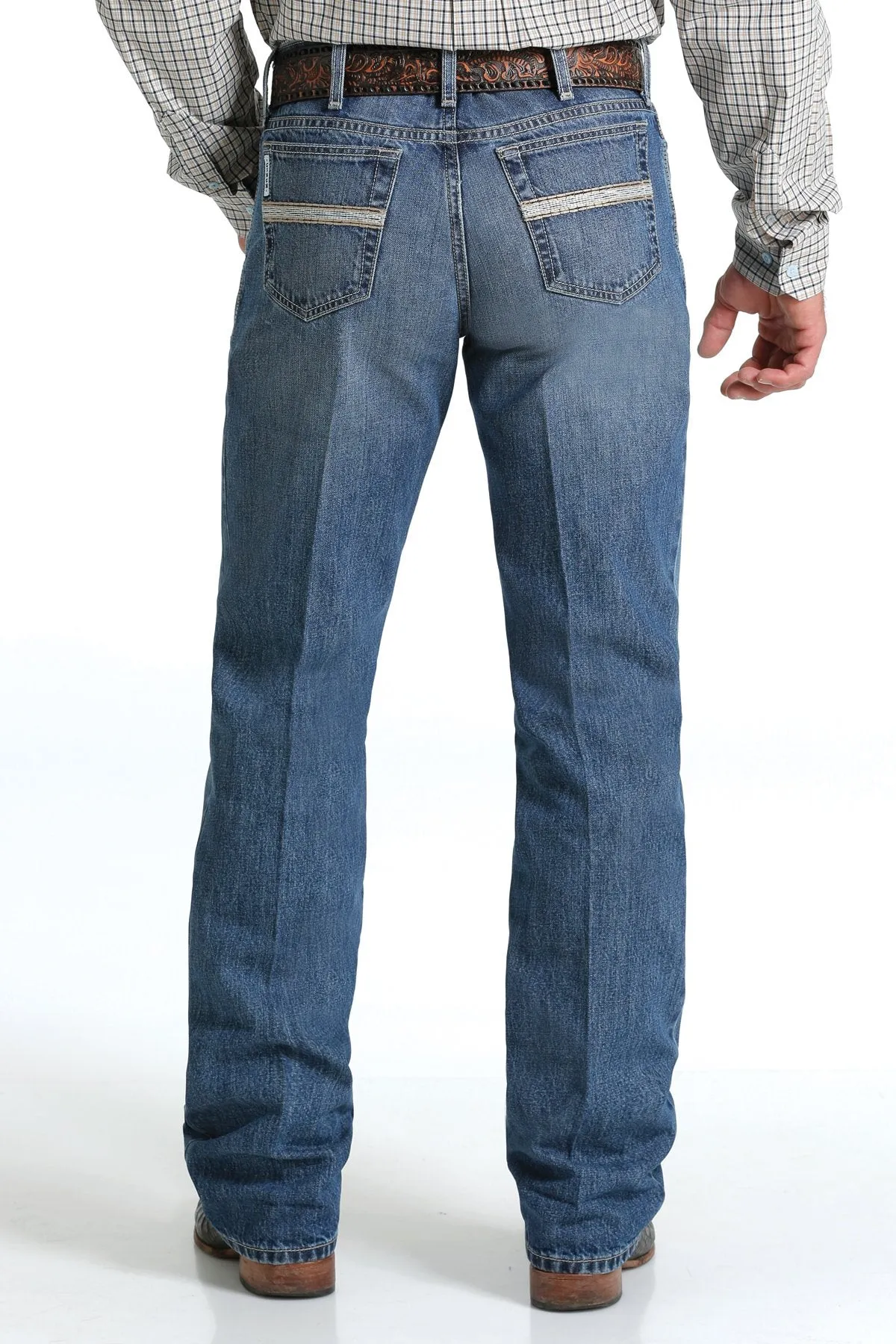 Cinch White Label ArenaFlex- Men's Relaxed Fit  - Medium Stonewash Denim Jeans - MB92834054