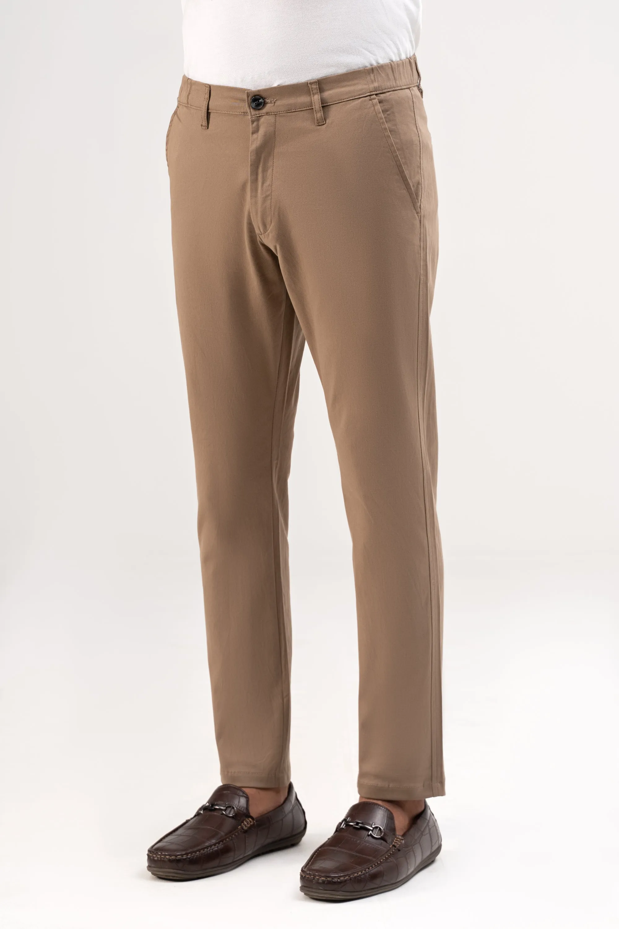 CROSS POCKET ELASTIC WAIST PANT LIGHT KHAKI