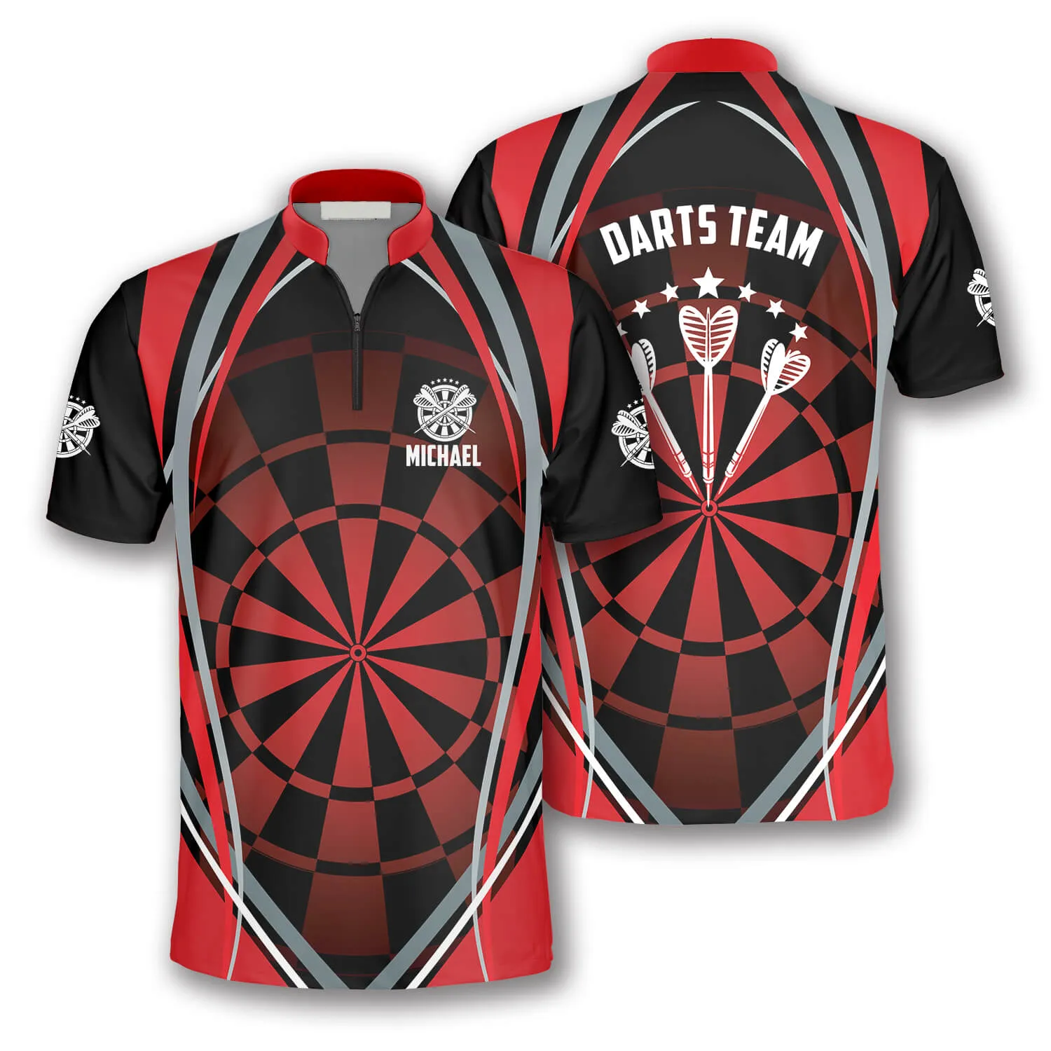 Dart Board Red Black Custom Darts Jerseys for Men, Personalized Dart Jersey Shirt, Dart Shirt