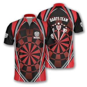 Dart Board Red Black Custom Darts Jerseys for Men, Personalized Dart Jersey Shirt, Dart Shirt