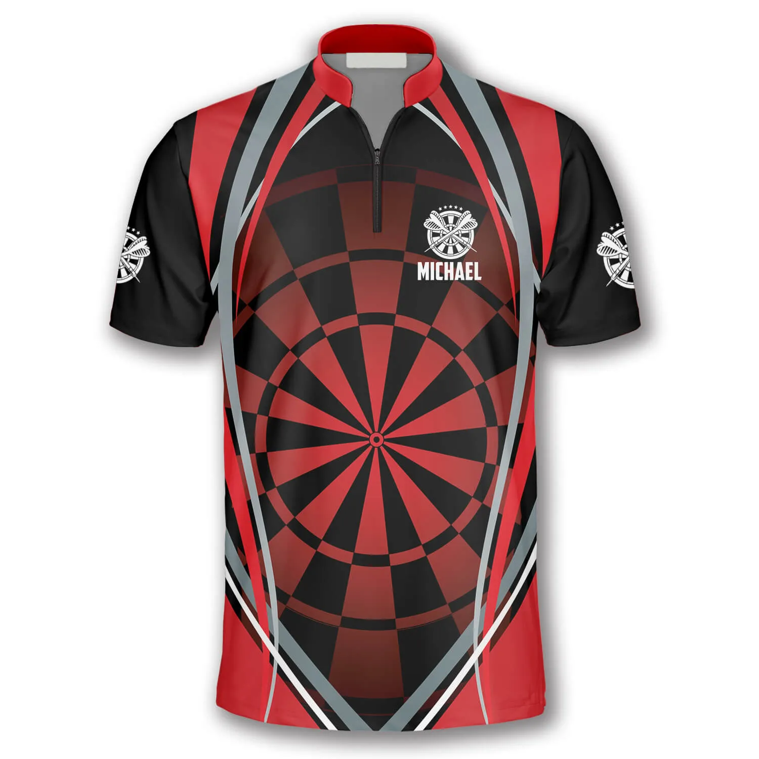 Dart Board Red Black Custom Darts Jerseys for Men, Personalized Dart Jersey Shirt, Dart Shirt