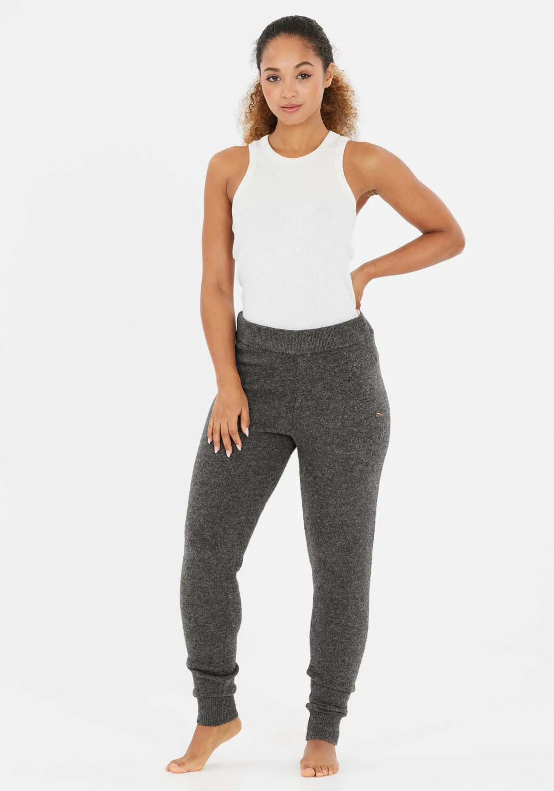 Daviana  Knitted Pants - Grey Melange