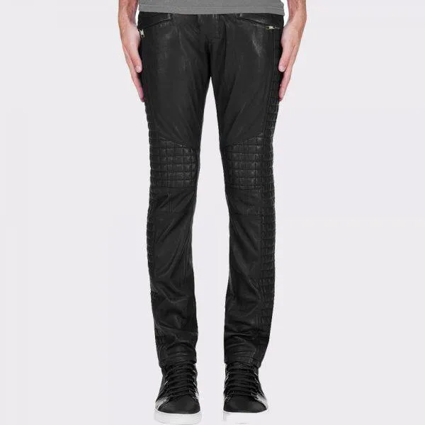 Diamond Tailored Skin Fit Leather Pant