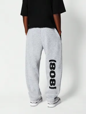 Drop Crotch Jogger With Number Graphic Print