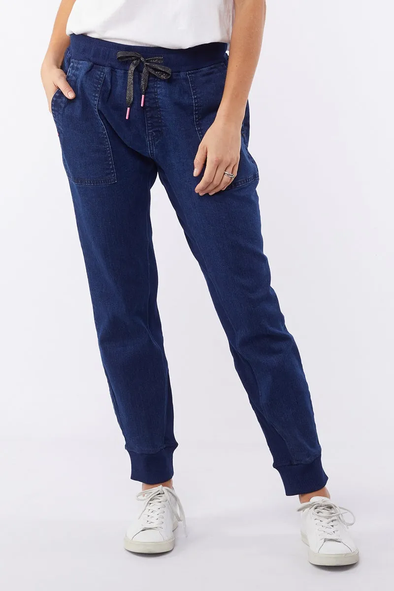 Elm - Alli Denim Jogger - Dark Blue