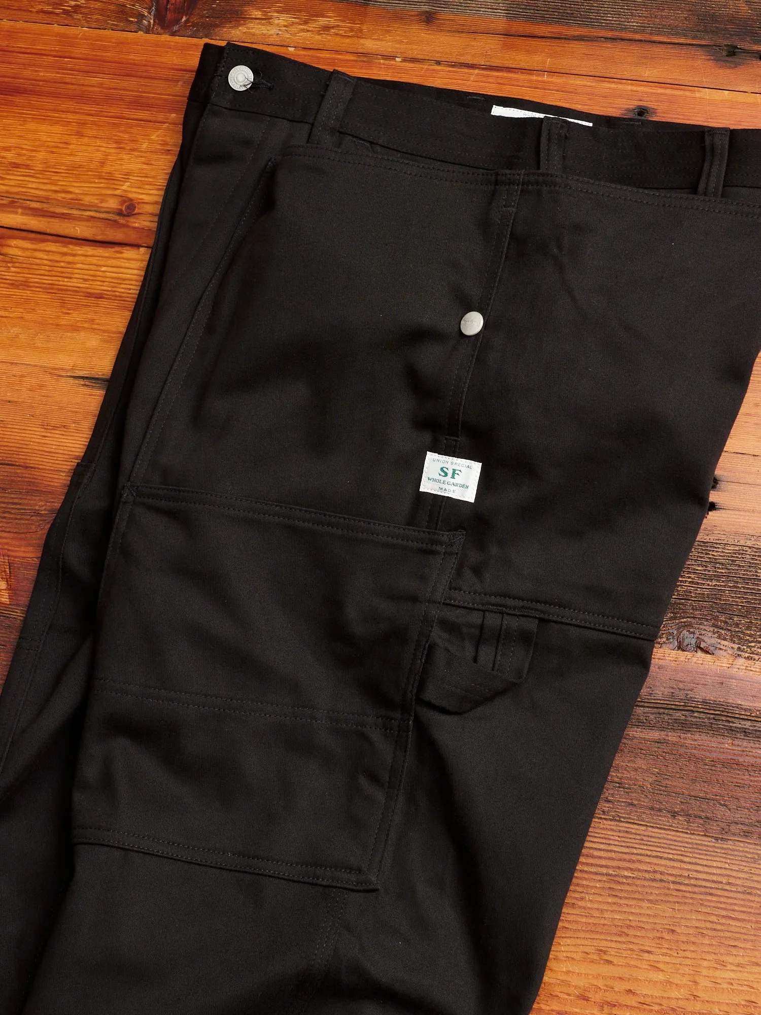 Fall Leaf Tough Pants in Black Work Satin