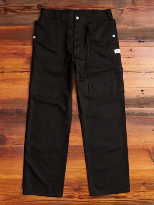 Fall Leaf Tough Pants in Black Work Satin