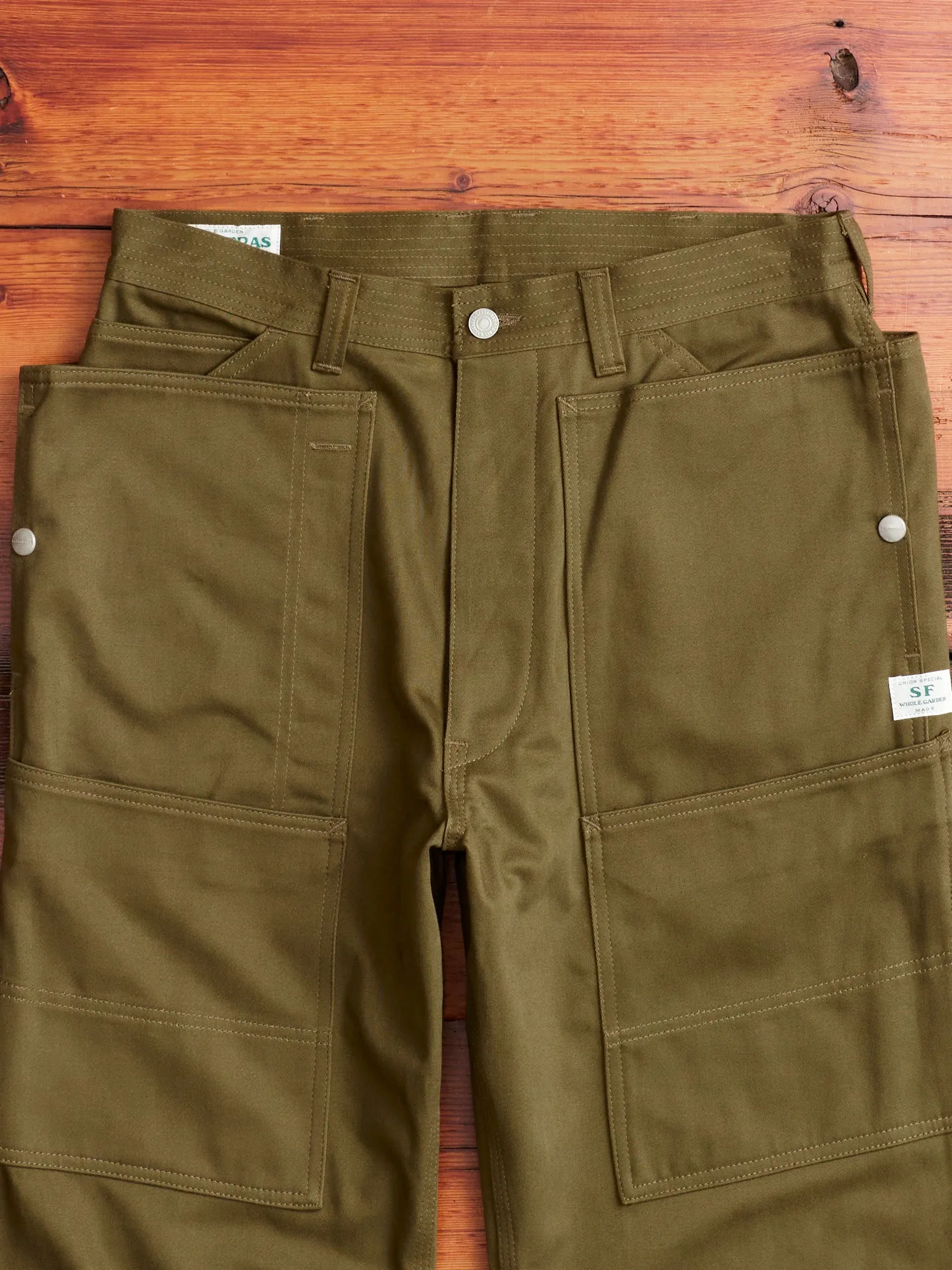 Fall Leaf Tough Pants in Olive Work Satin