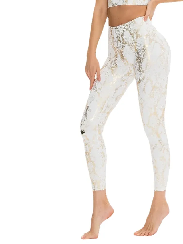 Fashion Athleisure Yoga Print Stretchy Female Pants