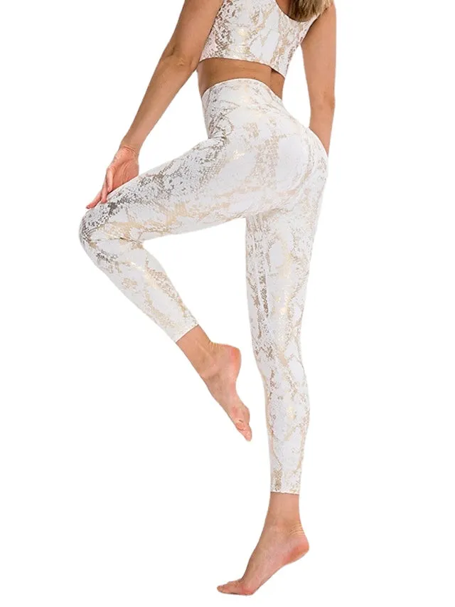 Fashion Athleisure Yoga Print Stretchy Female Pants