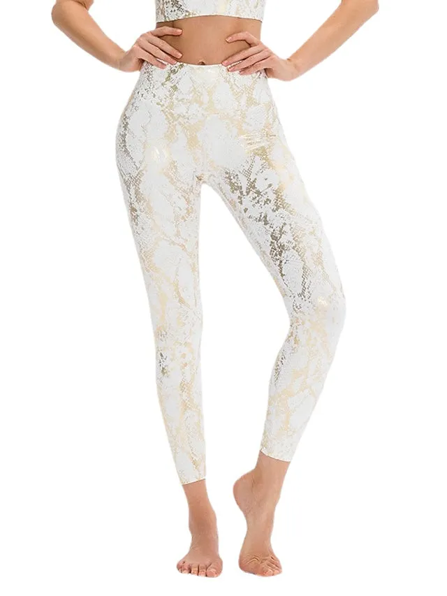 Fashion Athleisure Yoga Print Stretchy Female Pants