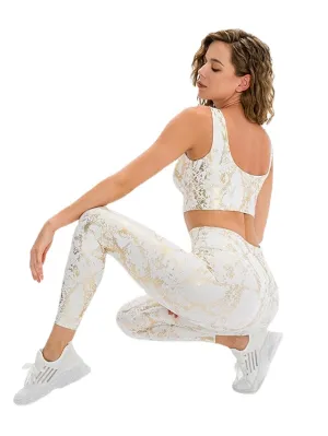 Fashion Athleisure Yoga Print Stretchy Female Pants