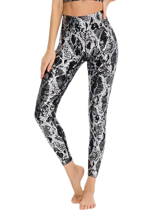 Fashion Athleisure Yoga Print Stretchy Female Pants