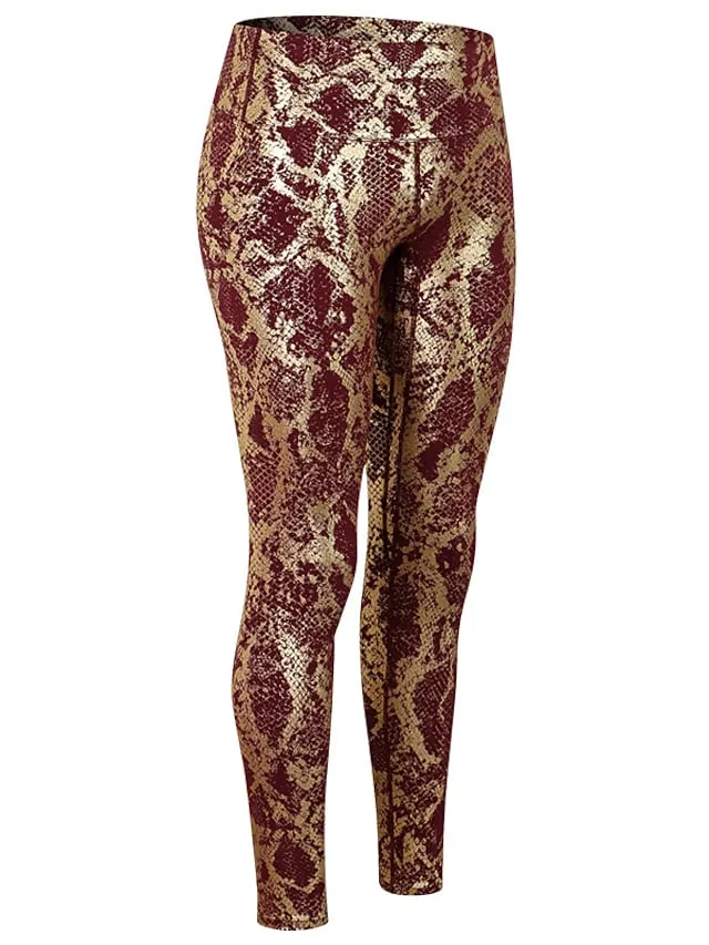 Fashion Athleisure Yoga Print Stretchy Female Pants