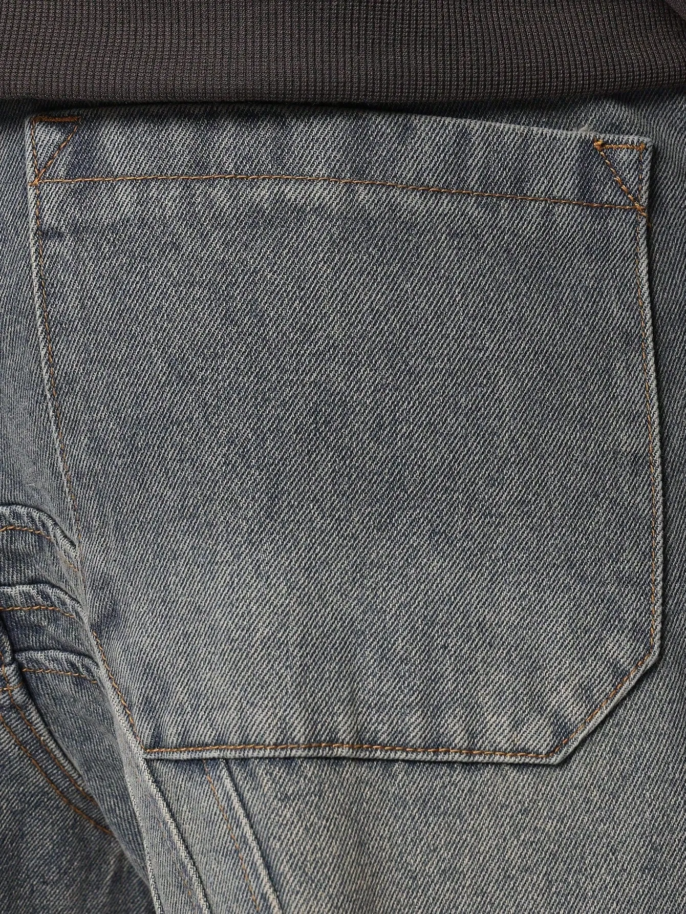 Flare Fit Raw Edge Jean With Decorative Stitch