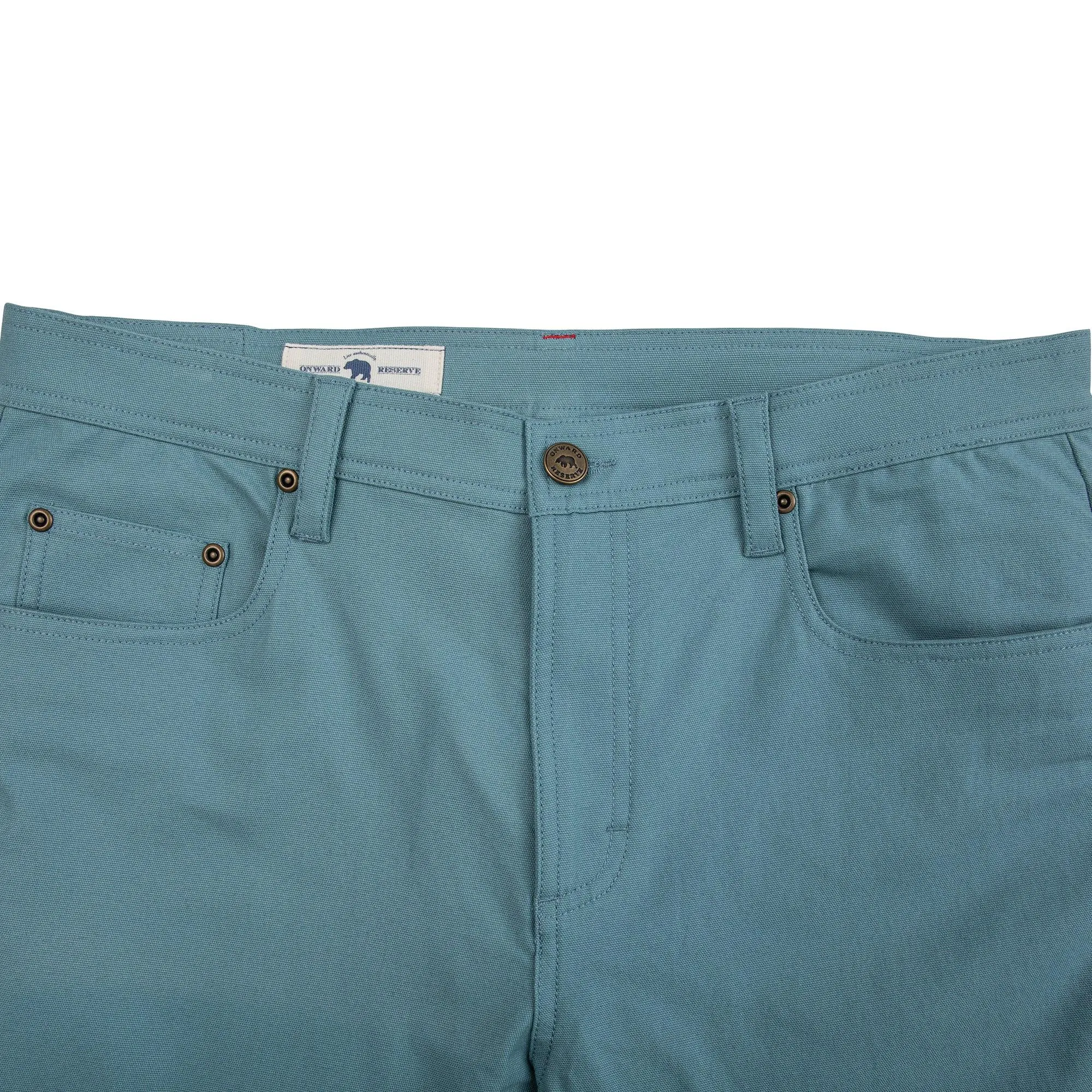 Flex Micro Canvas Five Pocket Stretch Pant Smoke Blue