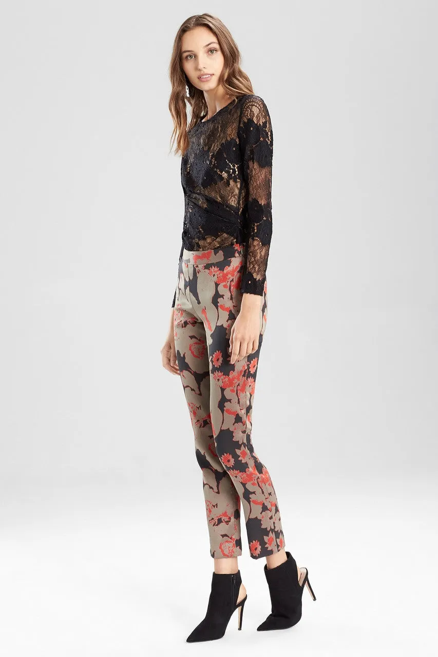 Flower Jacquard Pants