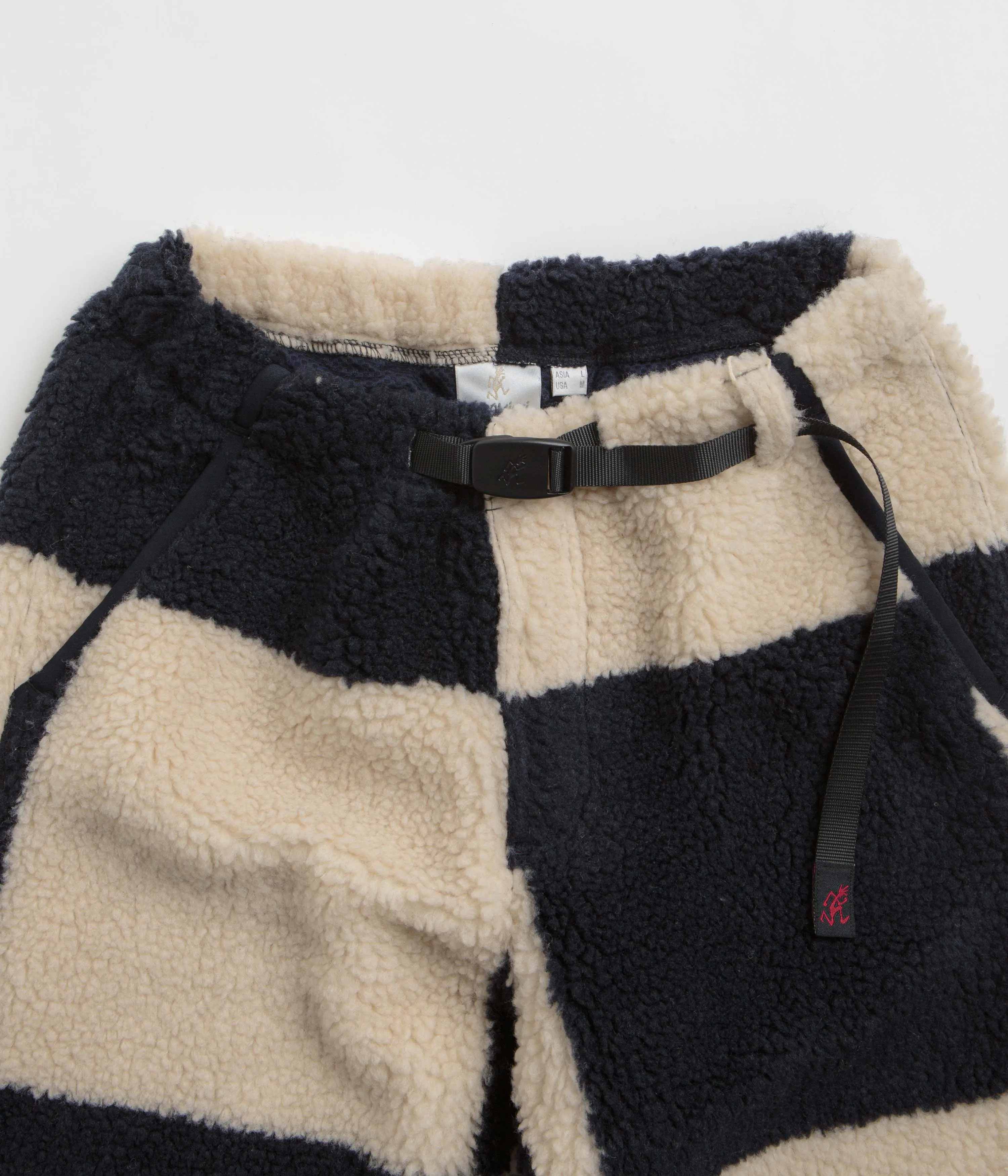 Gramicci Checkered Sherpa Pants - Natural / Navy Check