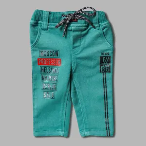 Green & Grey Elastic Waist Boys Jeans