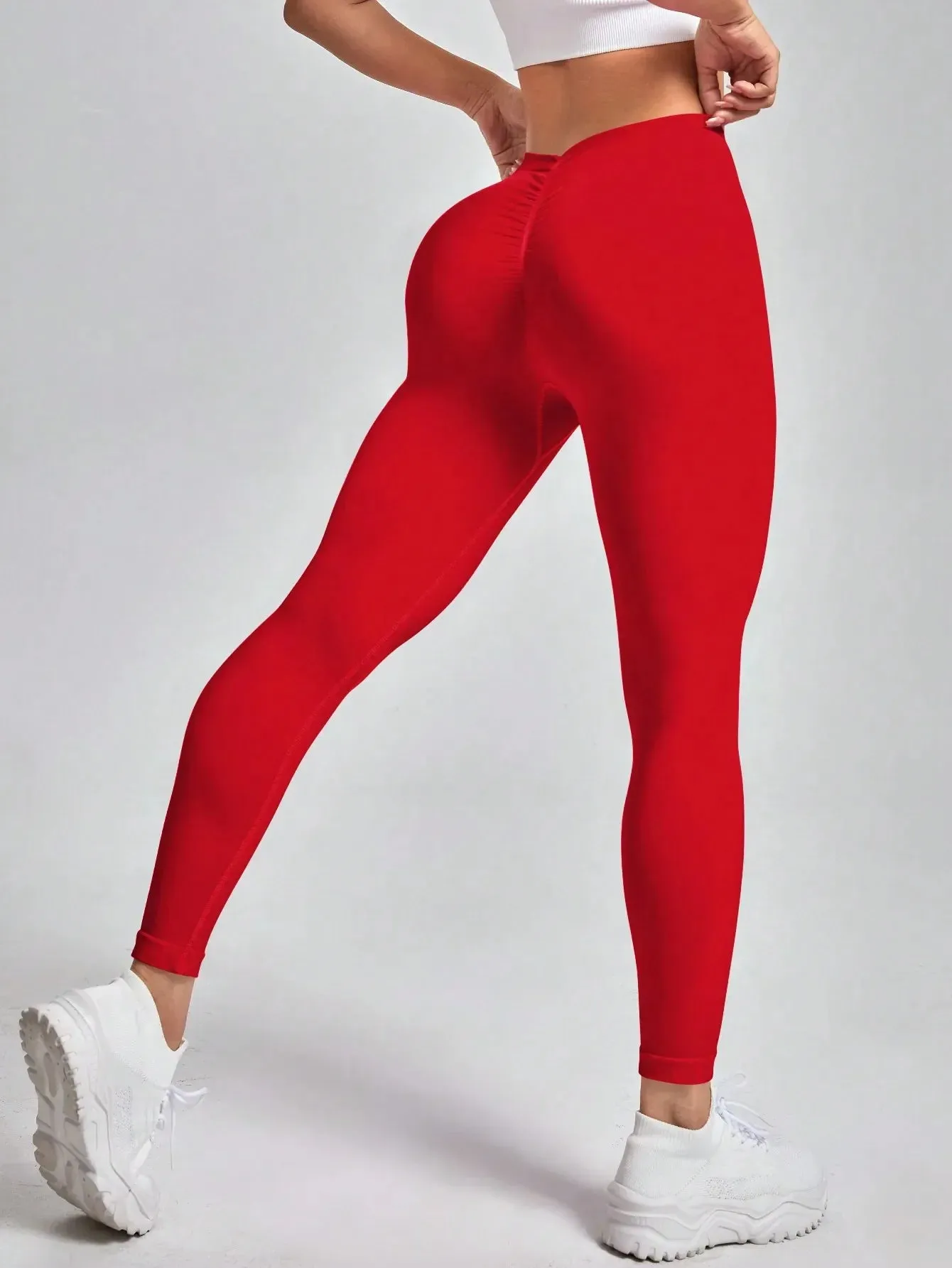 High-Elastic Knitting Fashion Yoga Sport Legging with V-Waist