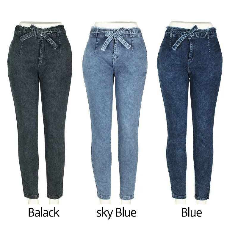 High Waist Stretchy Denim Print Pencil Pants (3 colors)