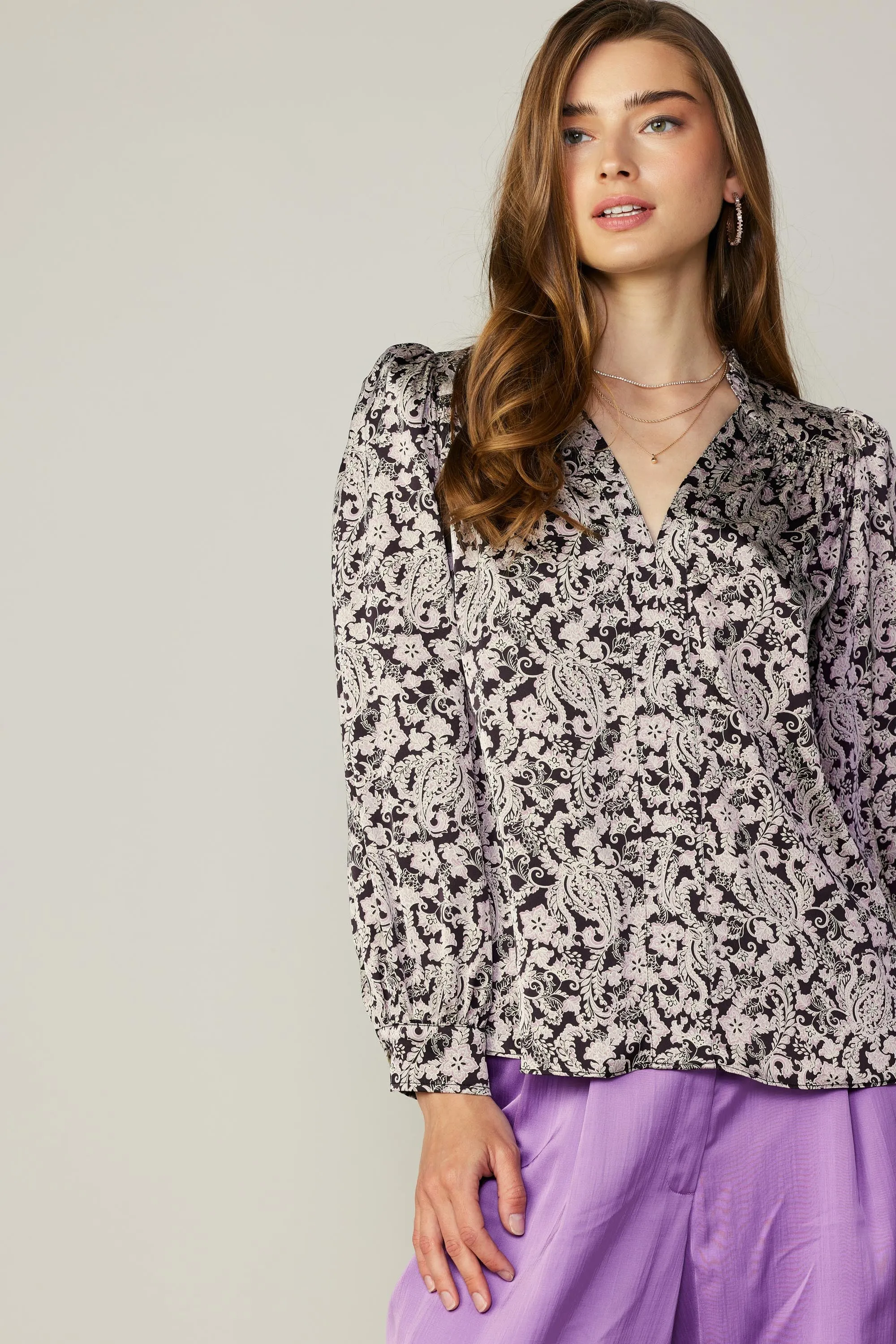 Jacquard Paisley Blouse