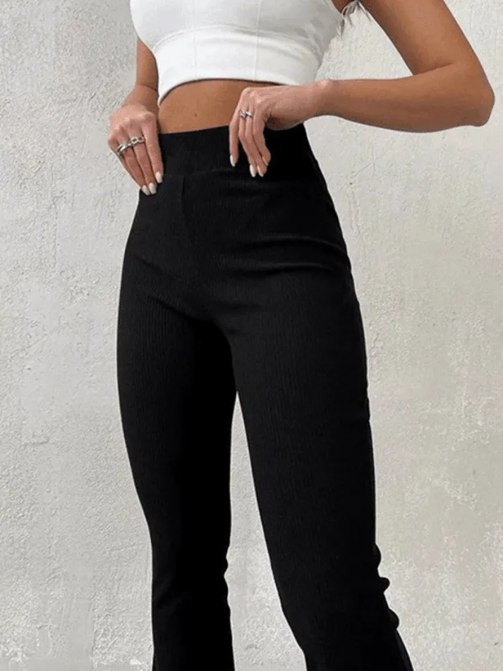 Joskaa Stretchy Ribbed Flare Leg Pants