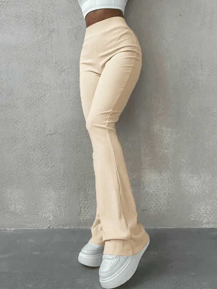 Joskaa Stretchy Ribbed Flare Leg Pants