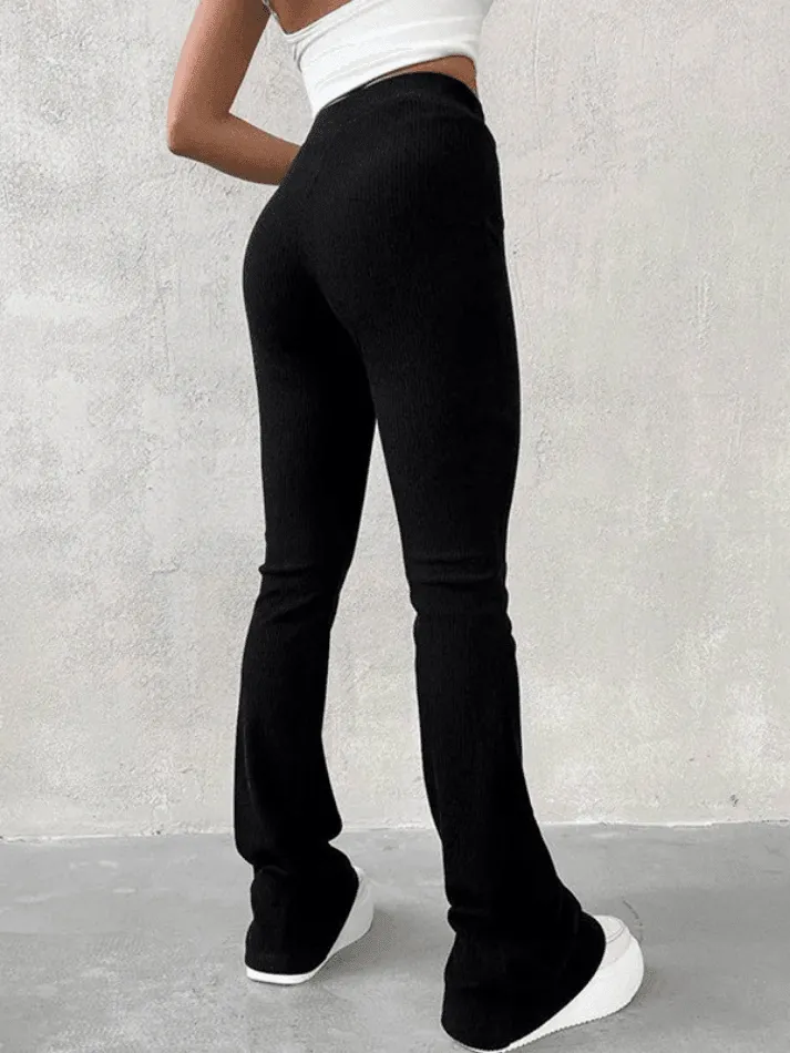 Joskaa Stretchy Ribbed Flare Leg Pants