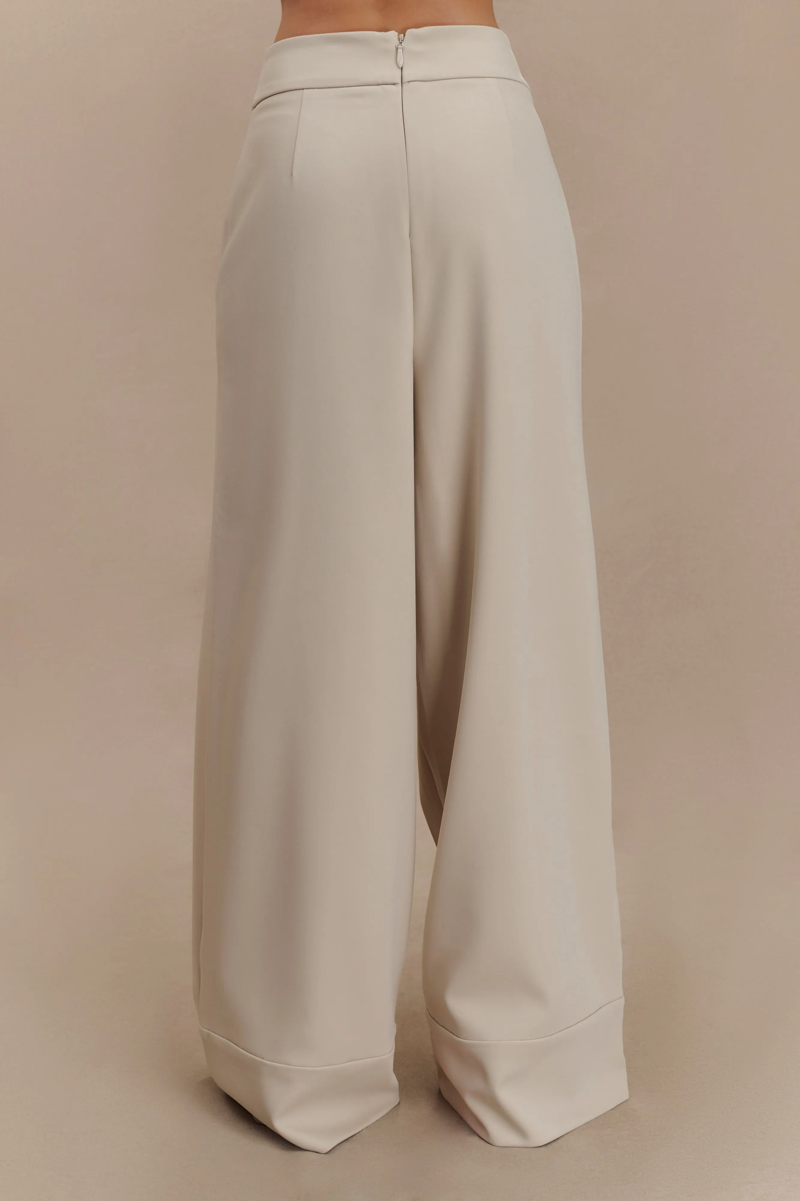 Katarina Wide Leg Suiting Pants - Sand