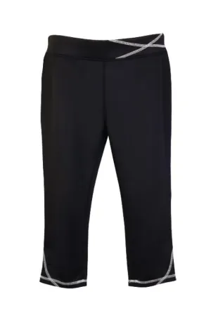 Ladies Contrast Stitch Leggings - Black/White