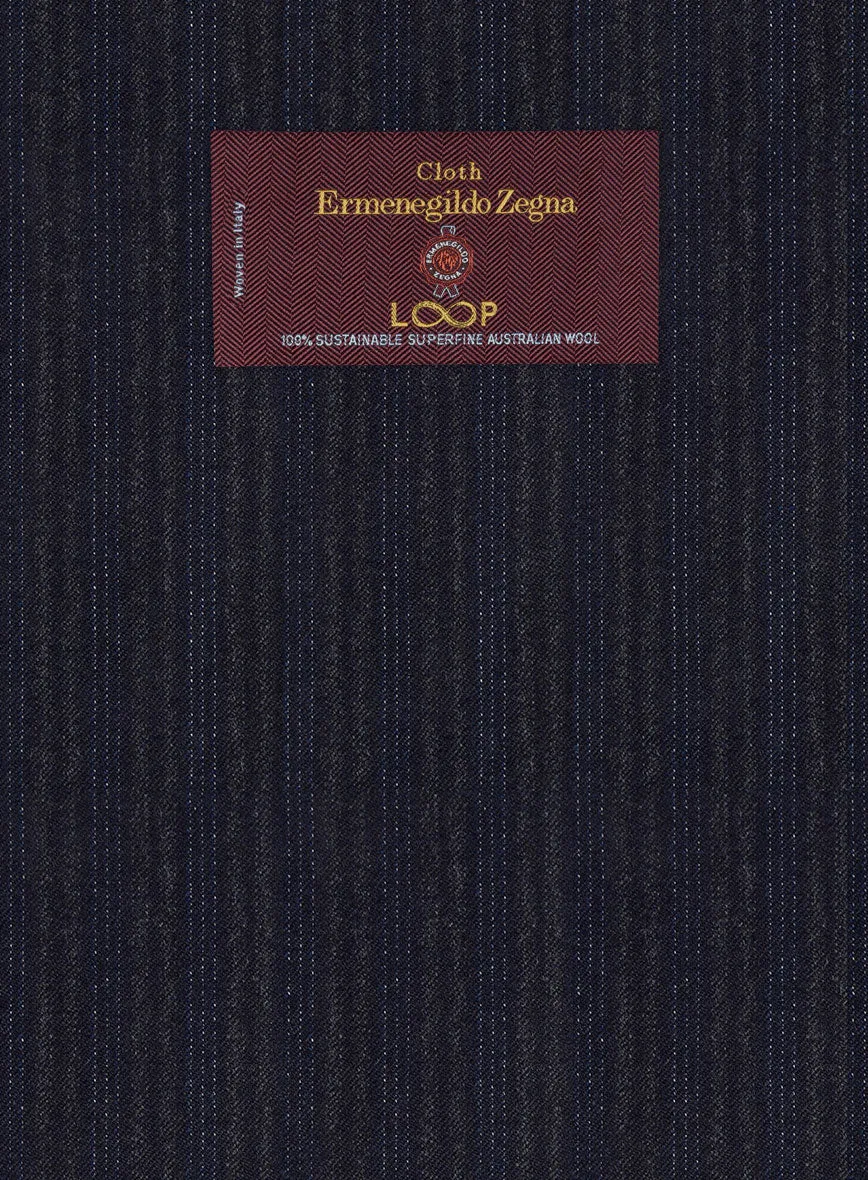 Lanificio Zegna Loop Laonel Blue Stripe Wool Pants